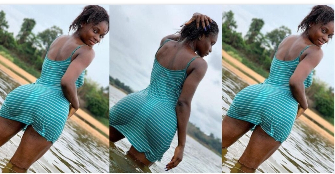 Ghanaian Model goes viral after posing in a river for photos (see pictures)