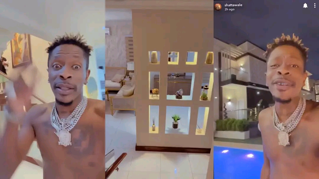 Shatta Wale Flaunts His Newly Purchased Mansion With Customized Swimming Pool In Kumasi(video)