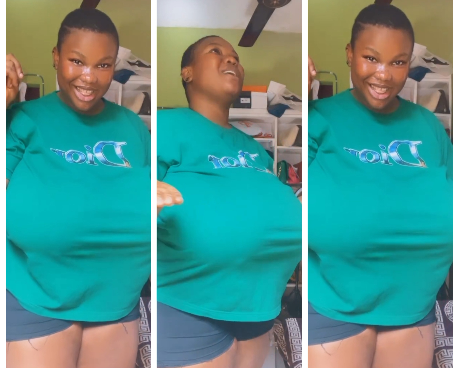 “Massive Load of Natural Milk” – Fans Reacts As Lady flaunts her frontyard in a Savage Manner (Video)