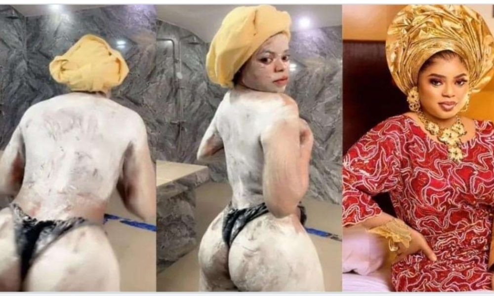 “God Abeg oh” – Bobrisky shows off his bare curves as he twerks in a spa (Video)