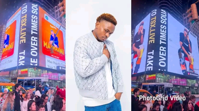 Maccasio surprises many as he appears on New York Times Square with his song “Maamani”.
