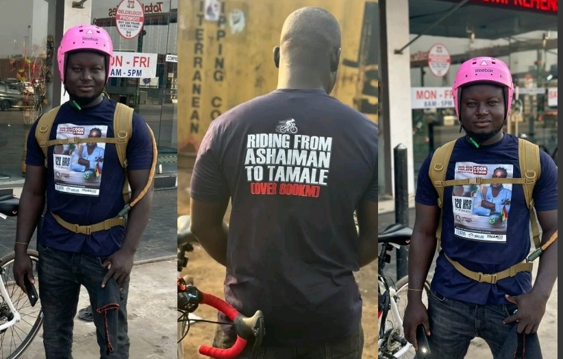 Another cyclist starts a journey of love from Accra to Tamale to Support Failatu.
